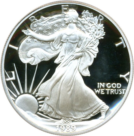 image for: 1989-S $1 Silver Eagle PCGS Proof 69 DCameo