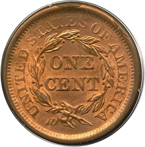 image for: 1850 1c PCGS MS65 RD OGH