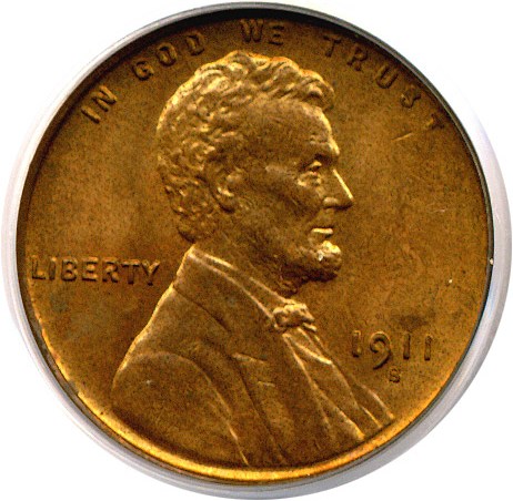 image for: 1911-S 1c  PCGS MS64 RB