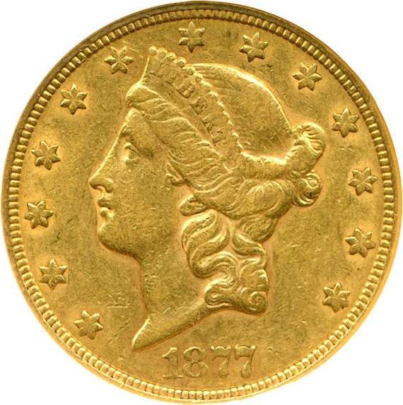 image for: 1877-S $20  NGC XF45