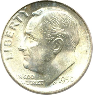 image for: 1950-S 10c PCGS MS66 FB