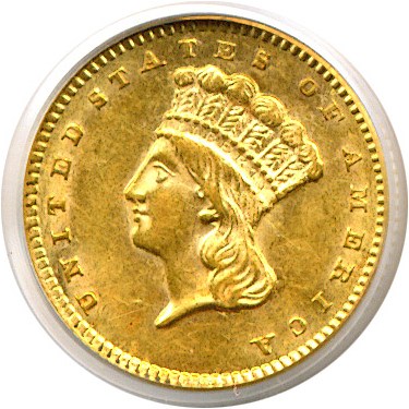image for: 1859 G$1  PCGS AU58