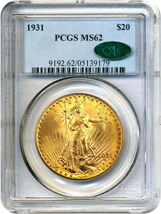 image for: 1931 $20  PCGS/CAC MS62