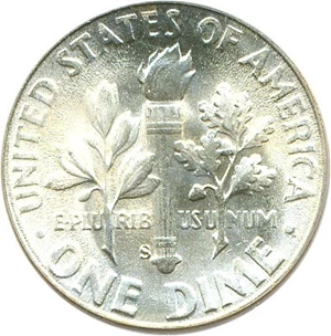 image for: 1950-S 10c PCGS MS66 FB