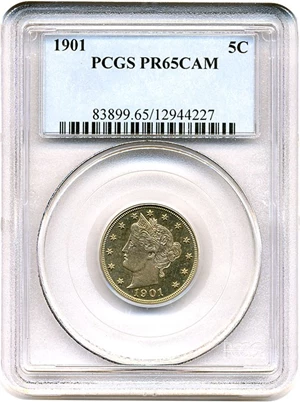image for: 1901 5c PCGS Proof 65 Cameo
