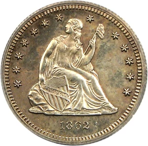 image for: 1862 25c PCGS Proof 63