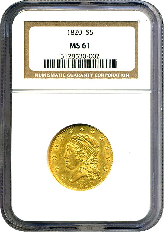 image for: 1820 $5  NGC MS61