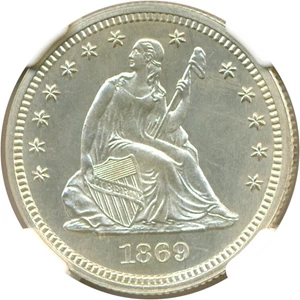 image for: 1869 25c NGC Proof 64