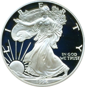 image for: 1996-P $1 Silver Eagle PCGS Proof 69 DCameo