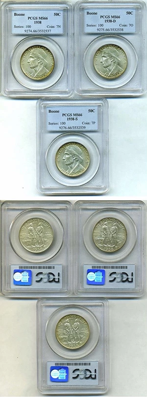 image for: 1938-PDS Set Boone Set PCGS MS66