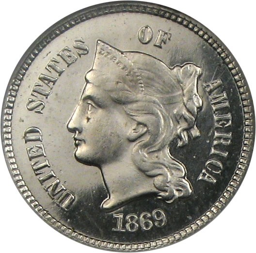 image for: 1869 3cN J-676 NGC Proof 65 Cameo
