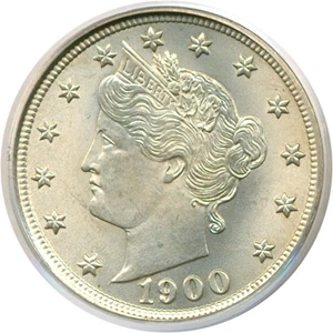 image for: 1900 5c PCGS MS65