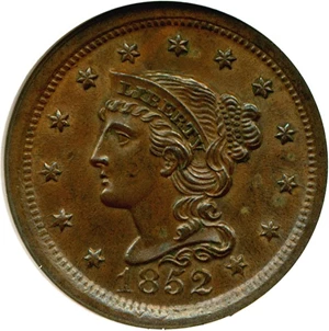 image for: 1852 1c NGC MS62 BN