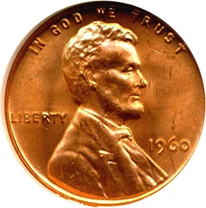 image for: 1960 1c Small Date NGC MS64 RD