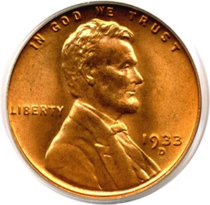 image for: 1933-D 1c PCGS MS67 RD