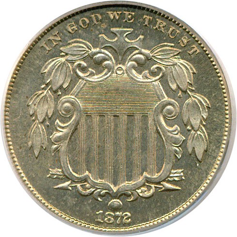 image for: 1872 5c  PCGS Proof 65