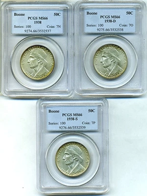 image for: 1938-PDS Set Boone Set PCGS MS66