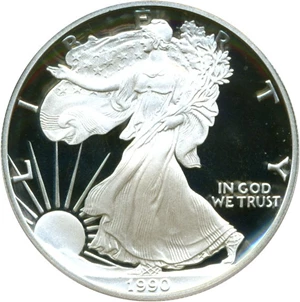 image for: 1990-S $1 Silver Eagle PCGS Proof 69 DCameo