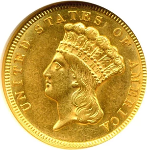 image for: 1856 $3 NGC AU58