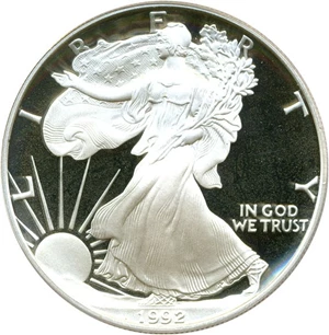 image for: 1992-S $1 Silver Eagle PCGS Proof 69 DCameo