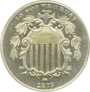 image for: 1875 5c PCGS/CAC Proof 65 OGH