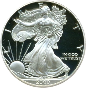image for: 2000-P $1 Silver Eagle PCGS Proof 69 DCameo