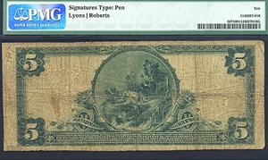 image for: 1902 $5 Red Seal F&M NB of Onley, VA PMG VG10 (Fr.587, Ch #7258)