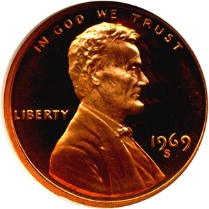 image for: 1969-S 1c NGC Proof 68 RD Cameo *Star*