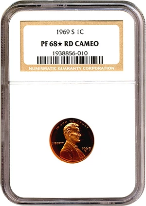 image for: 1969-S 1c NGC Proof 68 RD Cameo *Star*