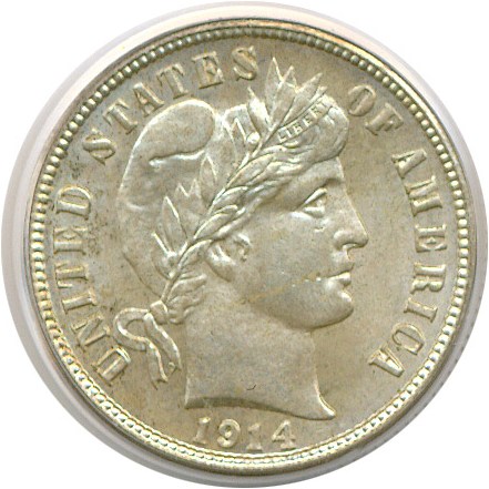 image for: 1914-S 10c  PCGS MS64