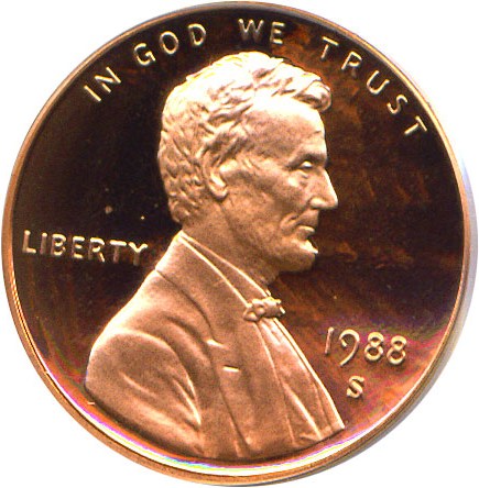 image for: 1988-S 1c  PCGS Proof 69 RD DCameo