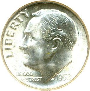 image for: 1952-S 10c NGC MS67