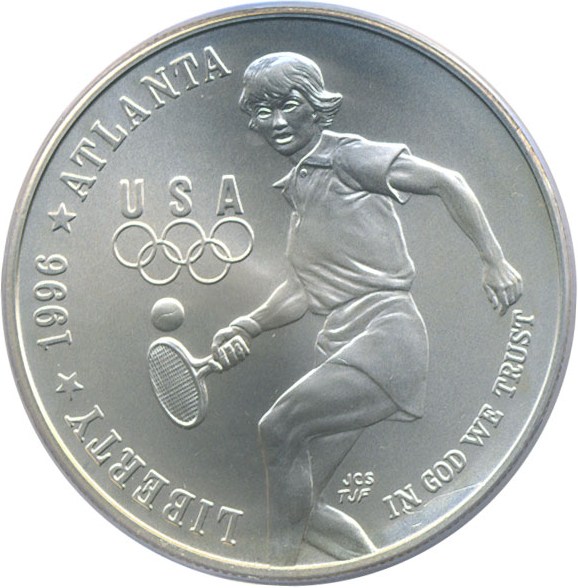 image for: 1996-D $1 Olympic Tennis PCGS MS69 