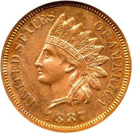 image for: 1887 1c DGS AU58 (Cleaned)