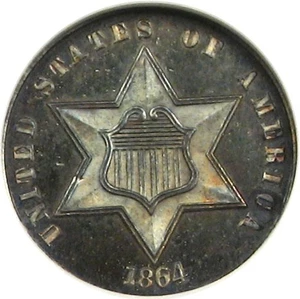 image for: 1864 3cS NGC Proof 65