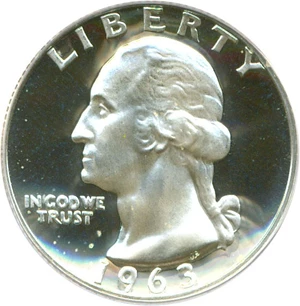 image for: 1963 25c PCGS Proof 68