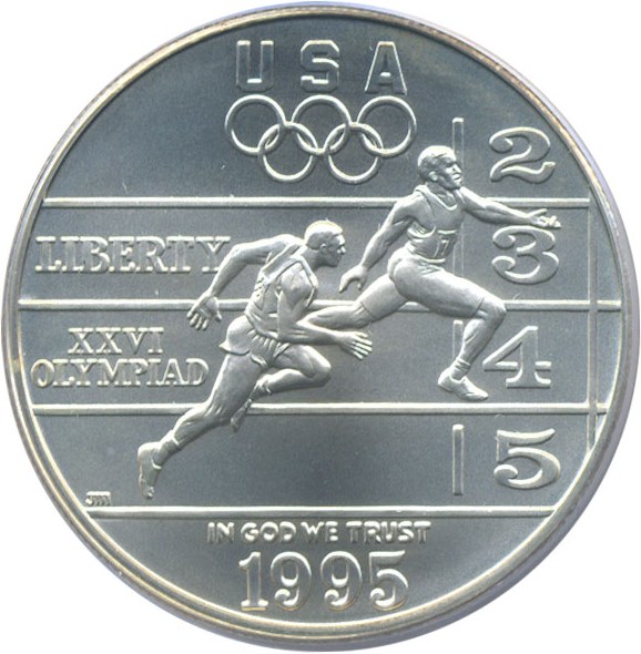 image for: 1995-D $1 Olympic Track & Field PCGS MS69 