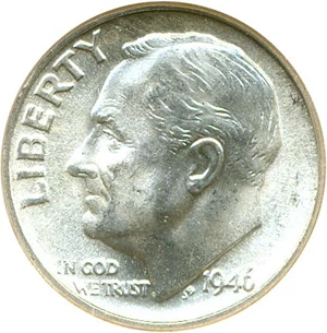 image for: 1946 10c NGC MS67