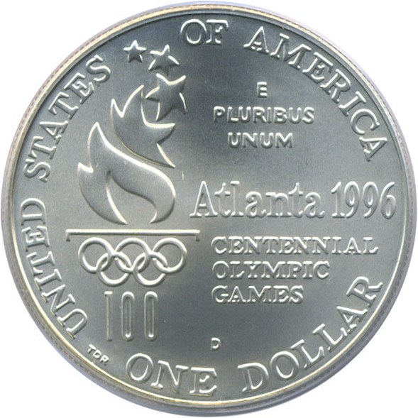 image for: 1996-D $1 Olympic Tennis PCGS MS69 