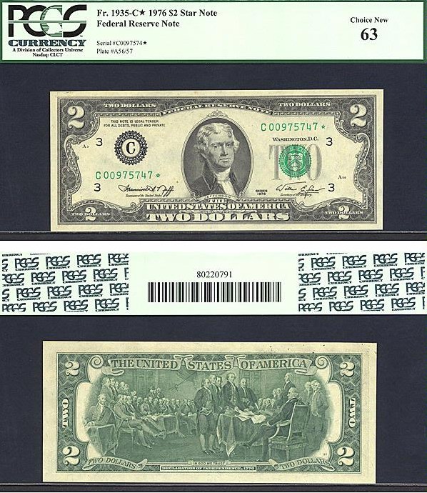 image for: Fr.1935C 1976 $2  PCGS Choice CU63  [C00975747] *Star* 