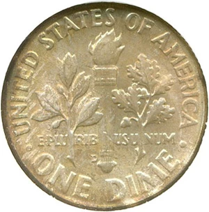 image for: 1958-D 10c NGC MS67