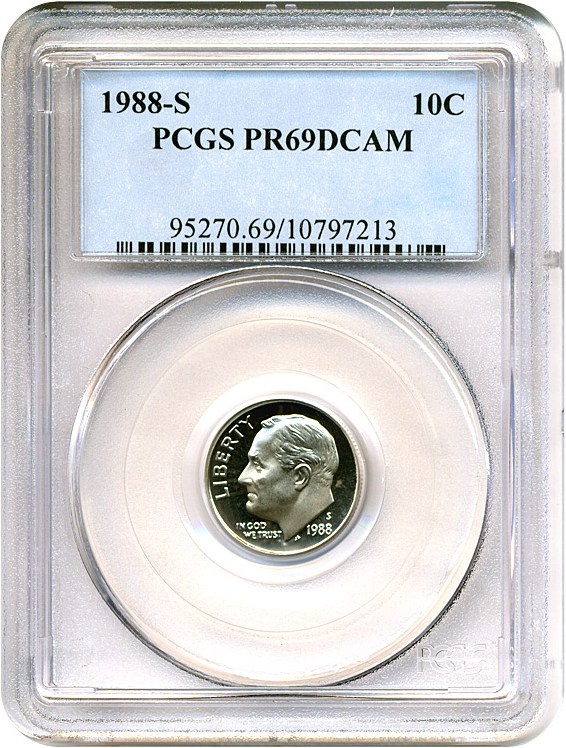 image for: 1988-S 10c  PCGS Proof 69 DCameo