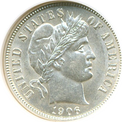 image for: 1906-S 10c  NGC MS61