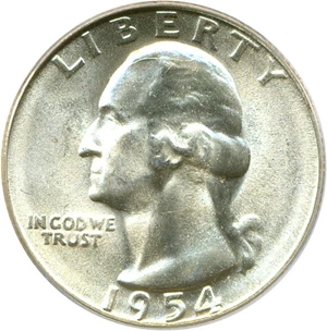 image for: 1954-S 25c PCGS MS66