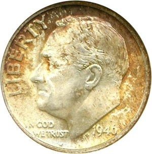 image for: 1946-D 10c NGC MS66
