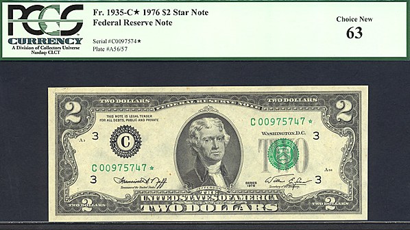 image for: Fr.1935C 1976 $2  PCGS Choice CU63  [C00975747] *Star* 