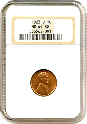 image for: 1923-S 1c NGC MS64 RD