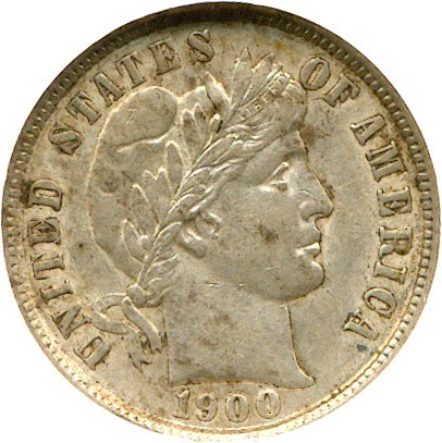 image for: 1900 10c  NGC AU55