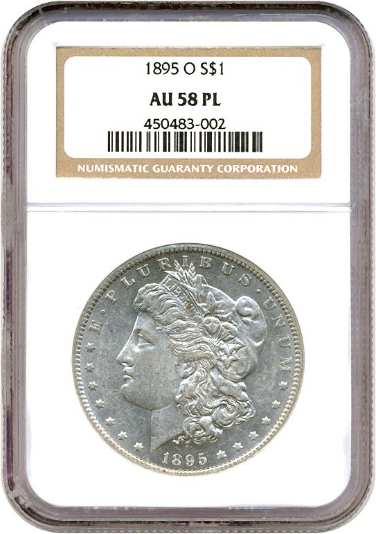 image for: 1895-O $1  NGC AU58 PL