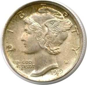 image for: 1919-D 10c PCGS/CAC MS64 FB